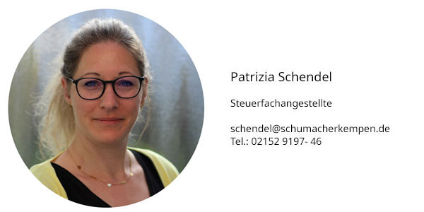 Patrizia Schendel Steuerfachangestellt schendel@schumacherkempen.de Tel.: 02152 9197-46